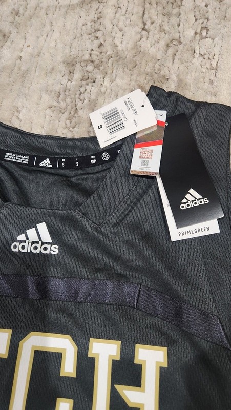 NWT adidas Georgia Tech Yellow Jackets Swingman Basketball Jersey Charcoal/Gold gallery