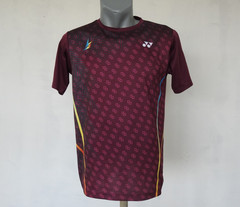 YONEX Mens Activewear Jersey Burgundy Red Shirt Size S Tennis Badminton Sport