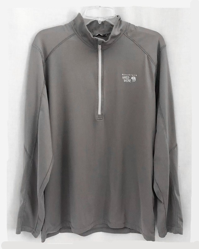 Mountain Hardwear Gray Pullover Top 1/4 Zip Men's Large gallery
