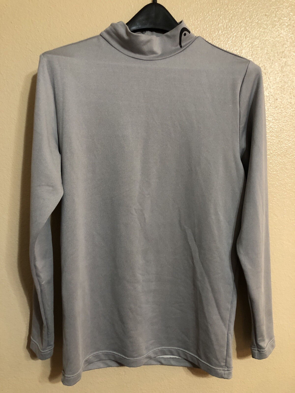 Head Mens S Shirt Gray LS Mock Performance Athletic Training Base Layer Shirt gallery