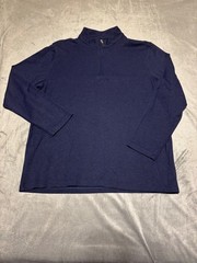 Mizzen + Main Men Size L Blue Proflex Quarter Zip Golf Pullover 1po-1183