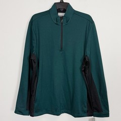 PGA Tour Pullover Quarter Zip Mens Large Green Black Thermal Long Sleeve NWT