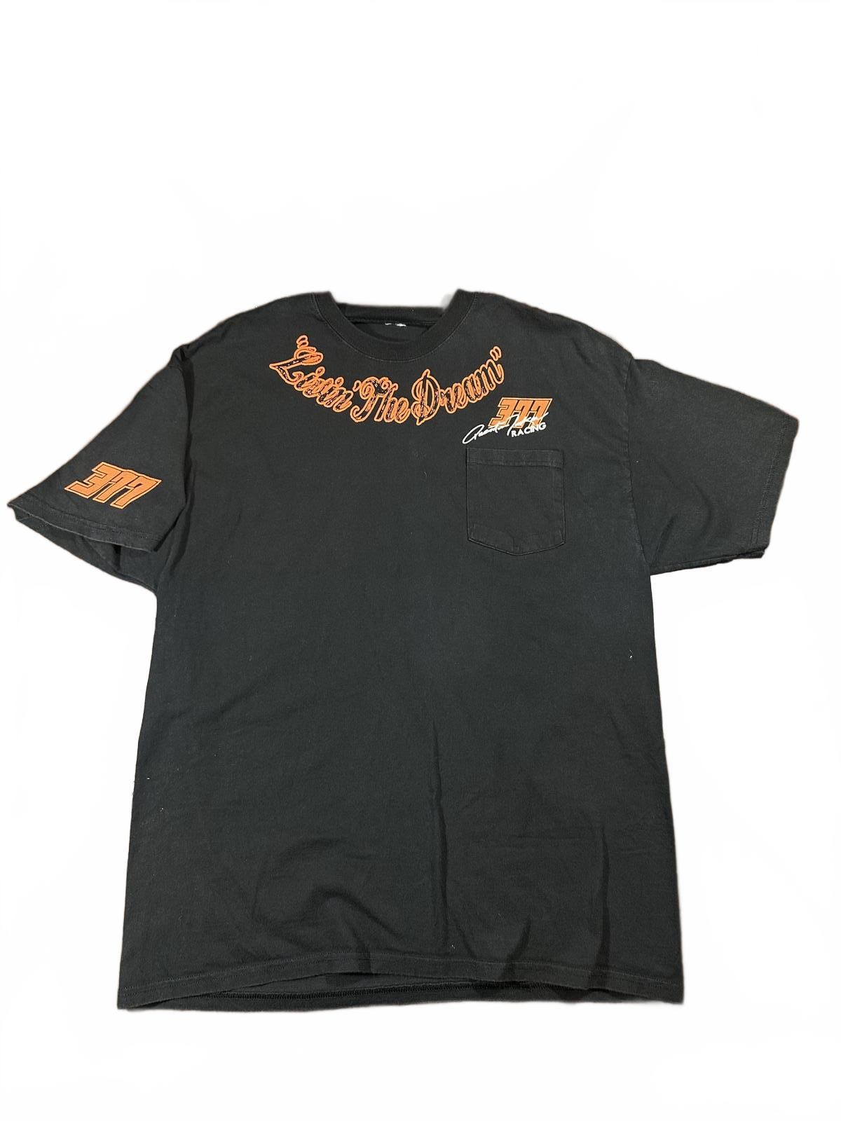 Black Graphic T-Shirt with Pocket and Orange Print gallery