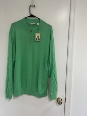 Donald Ross 1/4 Zip Pullover Cotton/wool Irish Green Mens XL