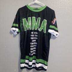 UNBRANDED MMA Jersey T-Shirt Big Logo Green/Black Size Large! QUALITY! READ!