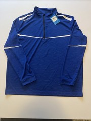 Columbia Omni-Wick Scorecard Pullover Mens XL Blue Quarter Zip Golf NWT