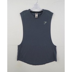 Gymshark Critical Drop Arm Tank Mens XXL Gray Green Muscle Tee A1A5Y Workout