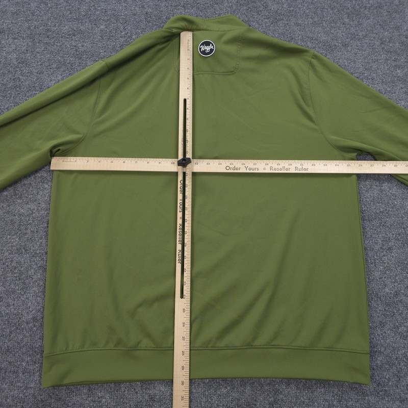 Waggle Shirt Mens 2XL Green 1/4 Zip Performance Golf Pullover Deer Logo Stretch gallery