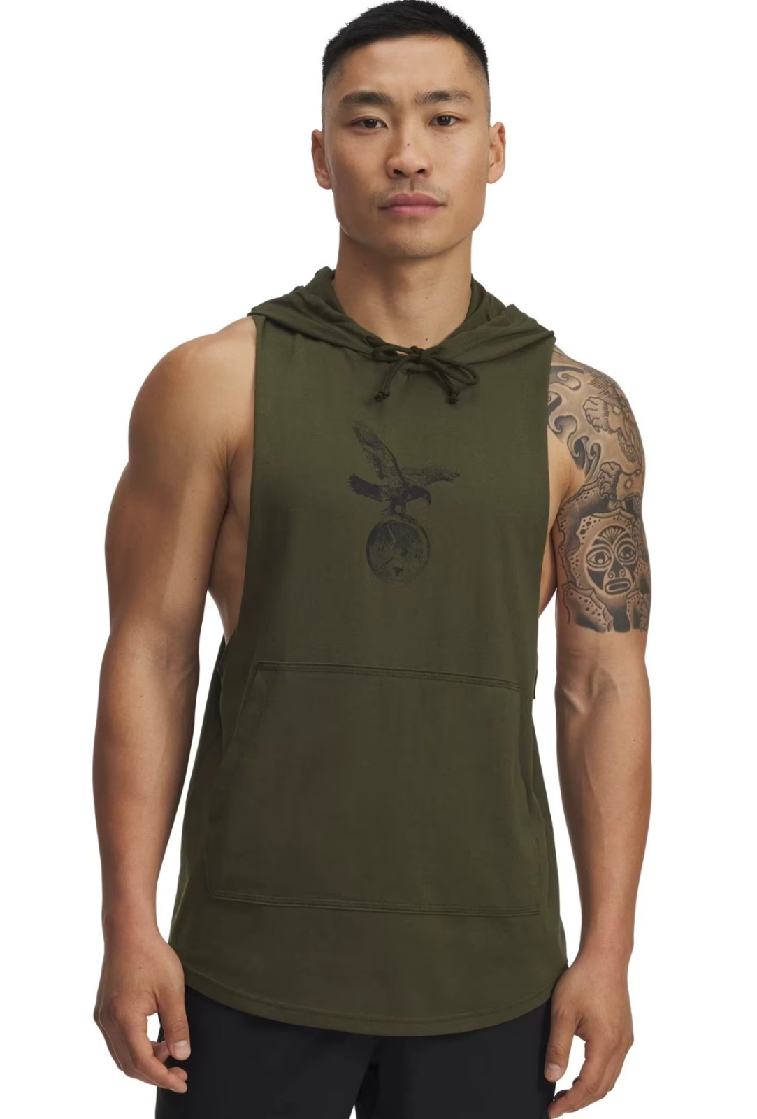 NEW Under Armour Project Rock Sleeveless Eagle Hoodie Tank 6005054 308 Medium gallery
