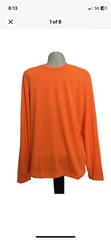 ATHLETIC WORKS DRIWORKS Tri-Blend Orange Long Sleeve Crew Neck T-Shirt Sz S NWT