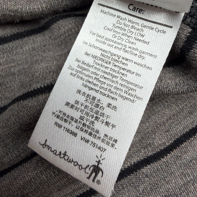 Smartwool Merino Wool 250 Base Layer Long Sleeve Tshirt Gray Striped Size Medium gallery