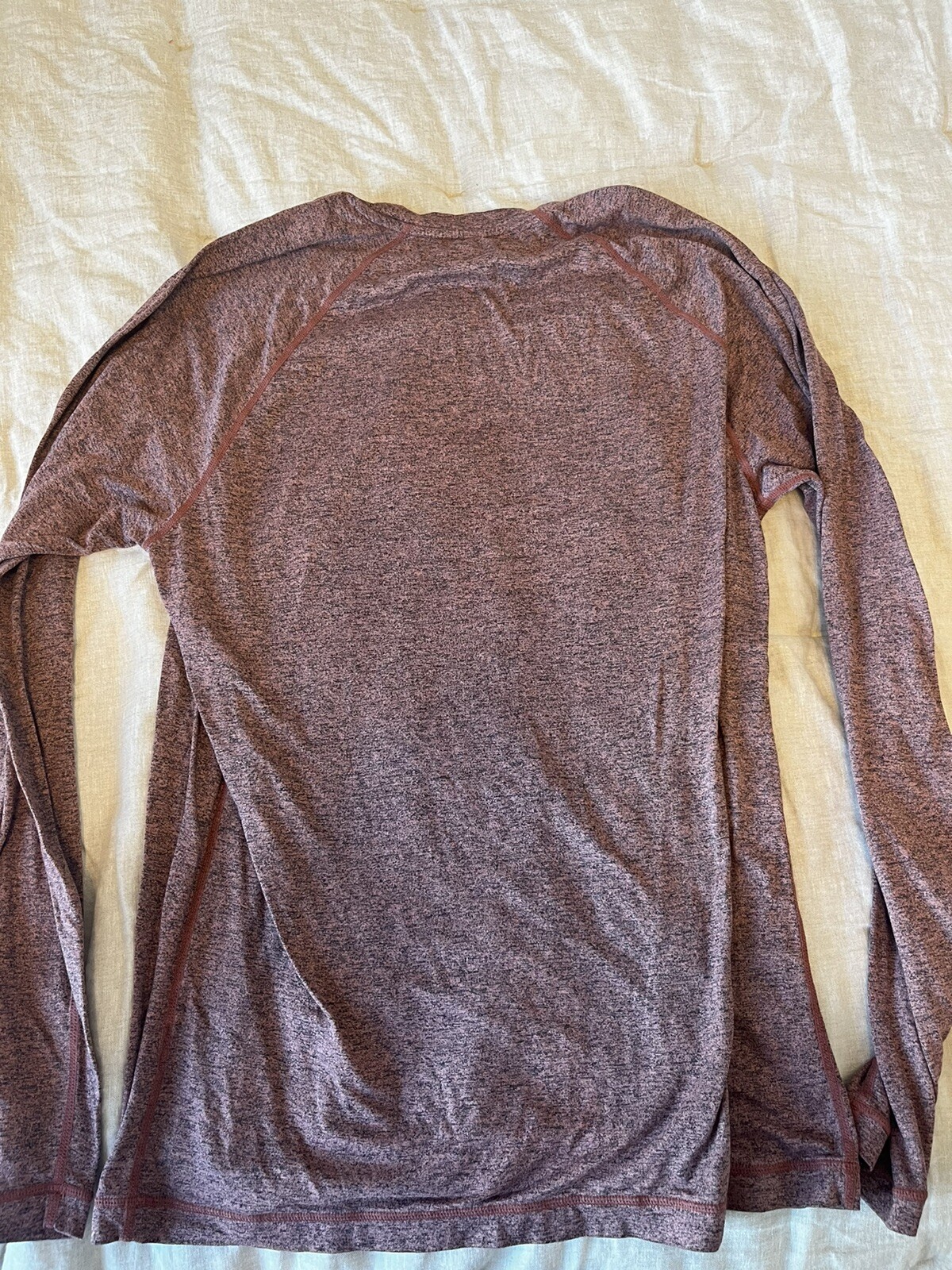 Rhone Shirt Mens Reign Crew Neck Long Sleeve Stretch Heathered Burgundy Size M gallery