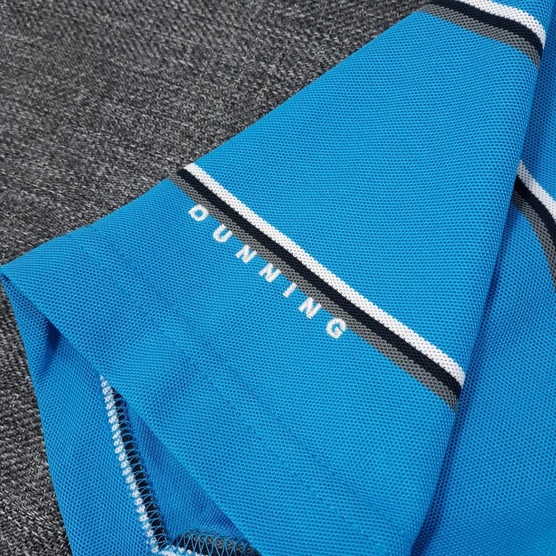 Dunning Polo Shirt Mens Size Small Blue Activewear Golf Performance Striped gallery
