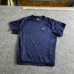 Fila T-Shirt Mens Size S Navy Blue Heathered Athletic Performance Crew Neck