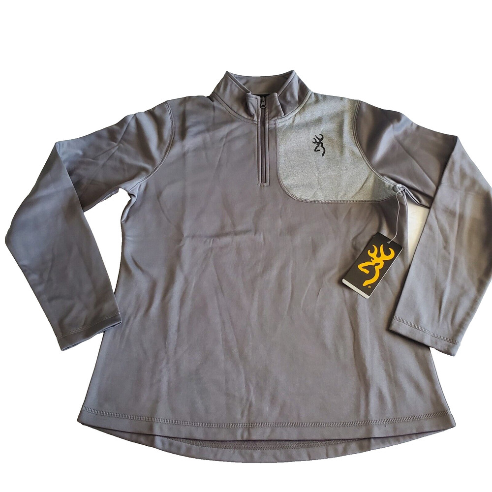 Browning 1/4 Zip Pullover Men M Gray Casual Sportswear New LOGO Superior Quality