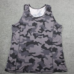 Zelos Mens Grey Camo Active Tank Top Sleeveless Workout Shirt Size M Camouflage