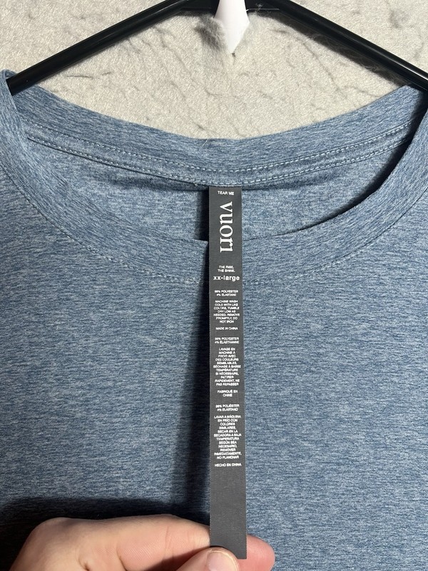 Vuori Strato Tech Tee T Shirt Mens 2XL Blue Heather Performance V126 gallery