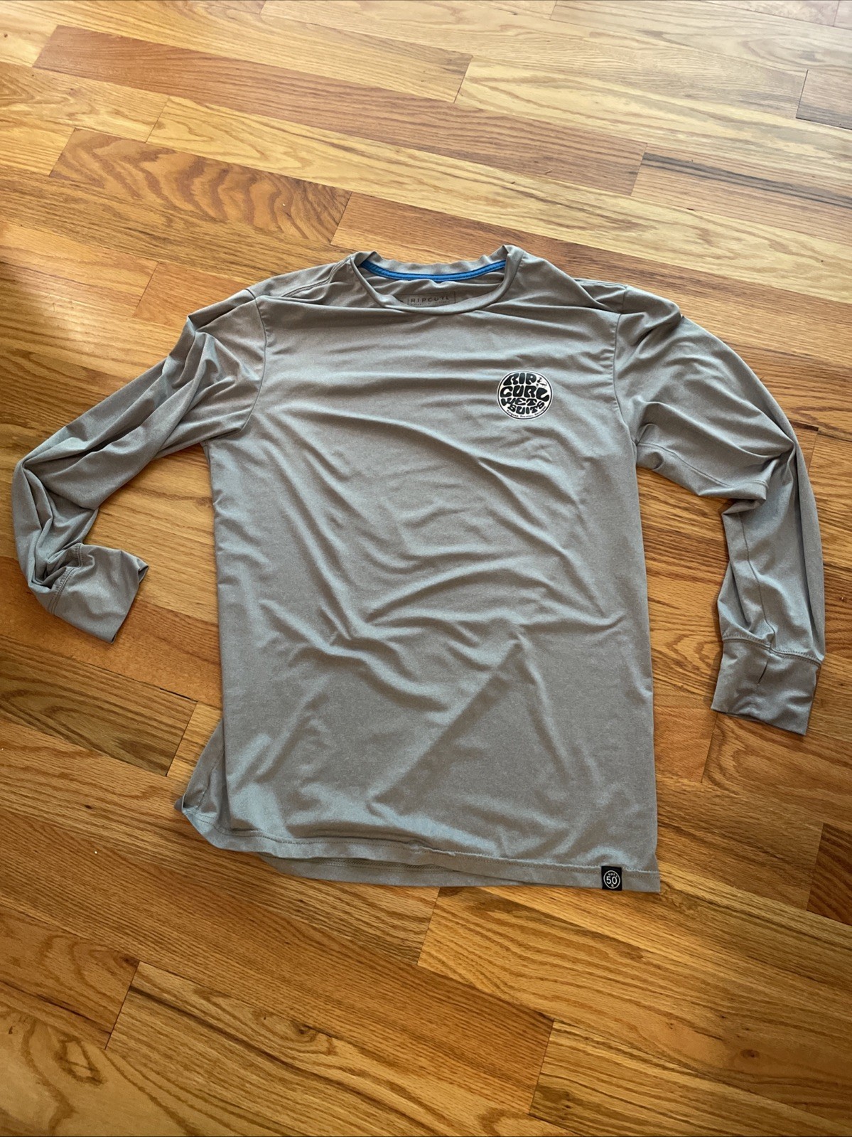 Rip Curl Mens UPF 50 UV Protection Gray Long Sleeve Swim Shirt Rashguard gallery
