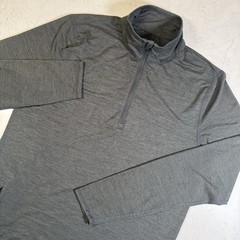 Vuori Men’s Ponto Half Zip Mock Neck Long Sleeve Charcoal Grey Zip Pocket Size M