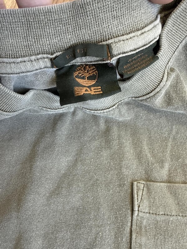 Timberland x American Eagle Pocket Tee Green Washed Size L gallery