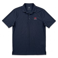 Toyota Logo Performance Golf Polo Black Textured Stripe Workwear Men Large