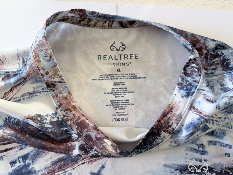Realtree Fishing Aspect LongSleeve Shirt Camo Blue Mens Size XL White Brown Blue gallery