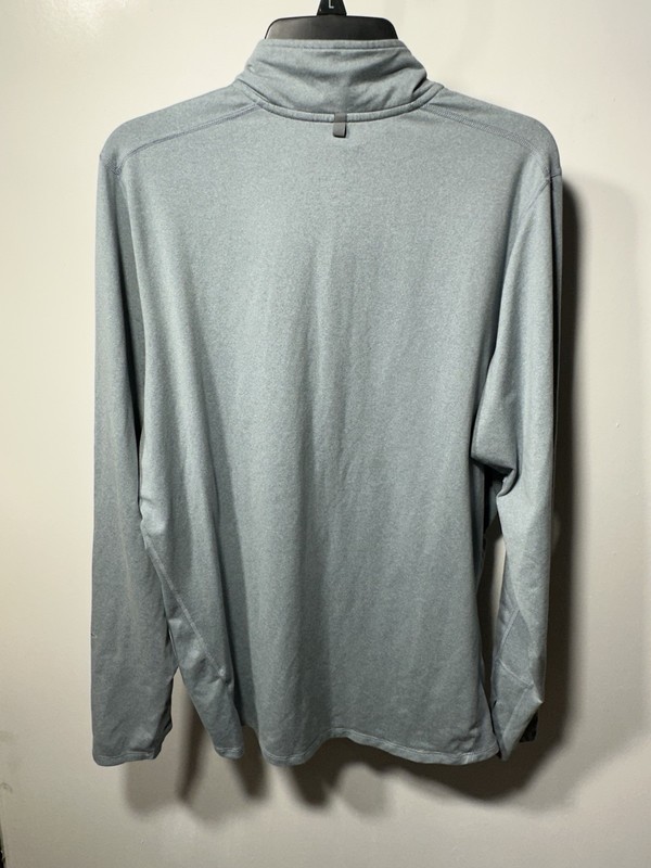 Nike Element Mens L Half Zip Running Top Gray Dri-Fit Pullover Blue Zipper gallery