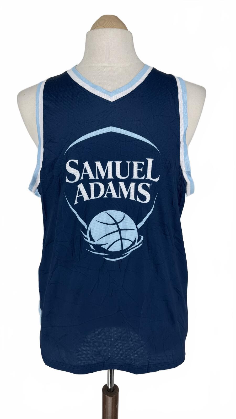 Samuel Adams Basketball Jersey Blue White Mesh Retro Y2K Style Size M gallery