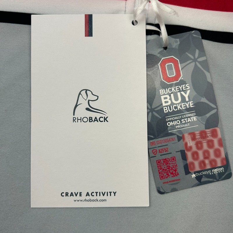 Rhoback Ohio State Performance 1/4 Zip Mens 3XL Gray Red Striped Stretch NEW gallery
