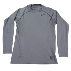 Nike Pro Dri-FIT Hyperwarm Shirt Men Medium Gray Long Sleeve Training Base Layer