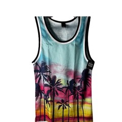No Boundaries Mesh Tank Palm Trees Size XS (30-32) New