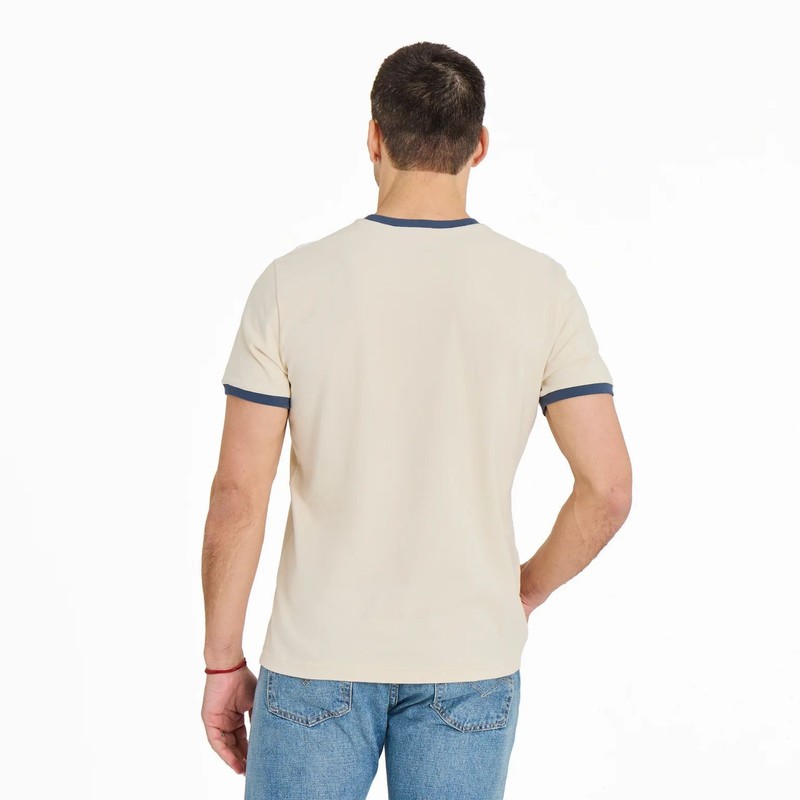 Life Is Good Wavy Sunset Classic Crusher Ringer Tee Men's Shirt, Putty White, Me gallery