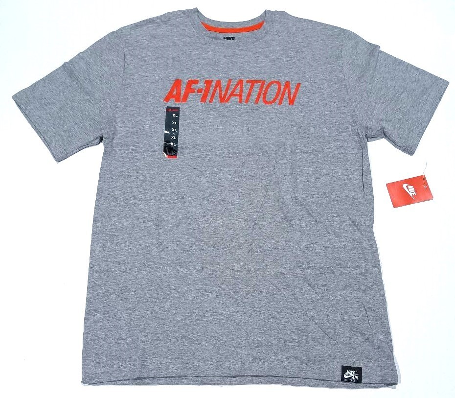 NIKE AIR FORCE 1-NATION SHORT SLEEVE T-SHIRT MENS SIZE XL - GRAY - NWT