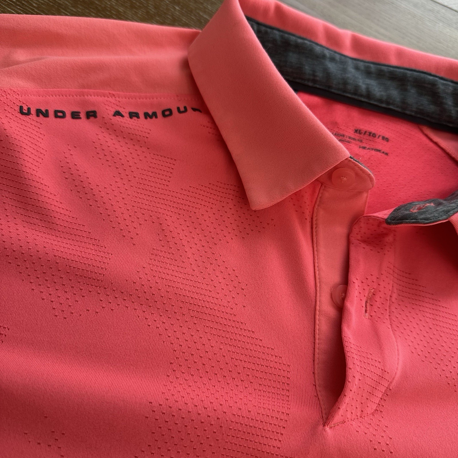 Under Armour Threadborne Outer Glow Polo XL Men Orange/pink Short Sleeve gallery