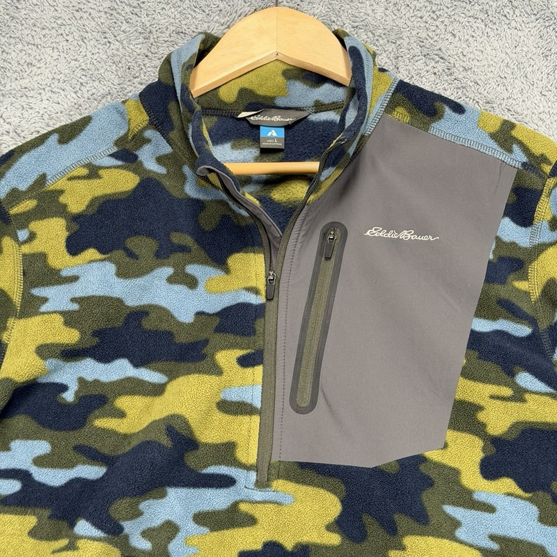 Eddie Bauer First Ascent Cloud Layer Pro Fleece 1/4 Zip Pullover Mens L Camo gallery