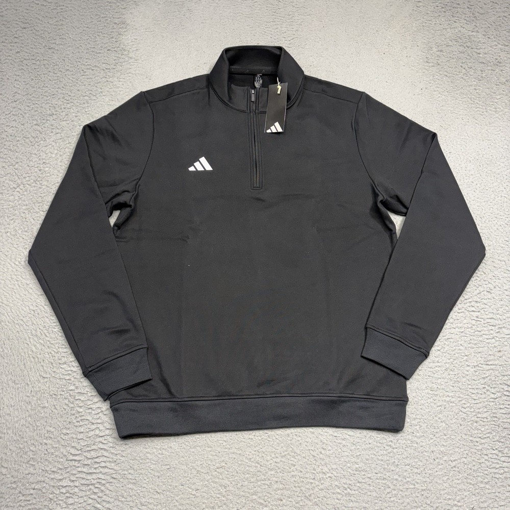 Adidas ULT Cozy Pullover Mens Medium Black 1/4 Zip Golf Shirt Long Sleeve KE8803