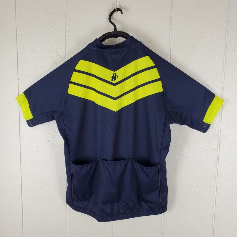 Hincapie Cycling Shirt Mens Large Blue Mock Neck Short Sleeve Logo Pocket gallery