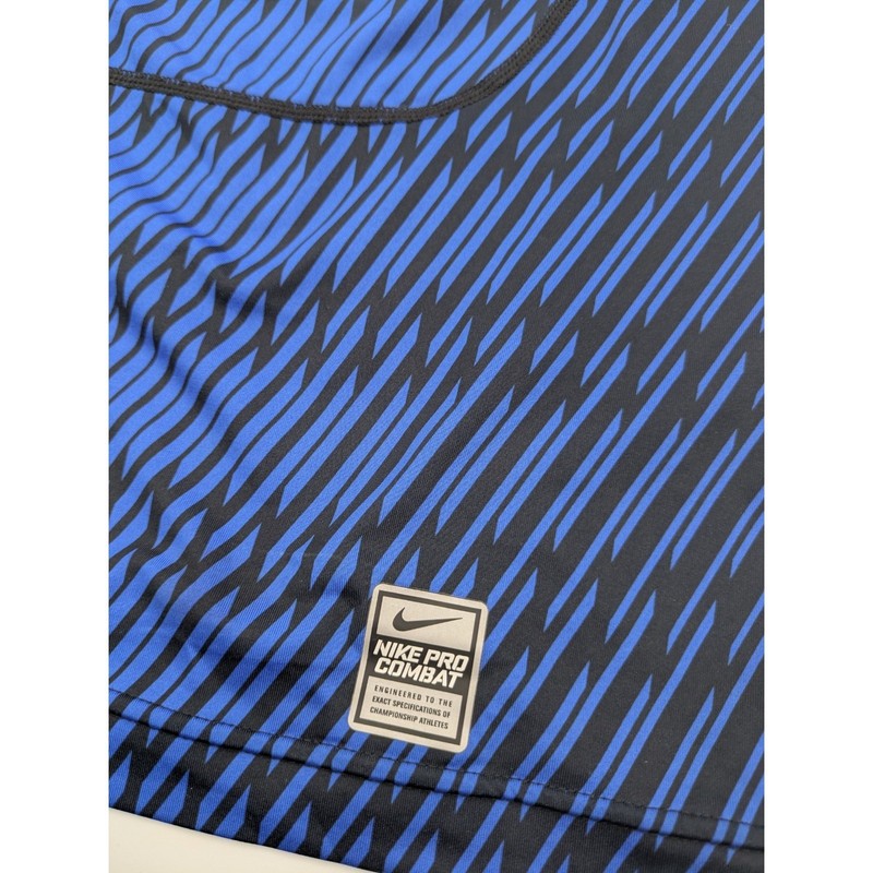 The Nike Pro Combat Compression Shirt XL Black Blue Dri-FIT Skull Graphic gallery