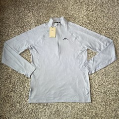 Nike Trail Running Top Men’s Small Grey Dri-FIT 1/2-Zip Lightweight Performance