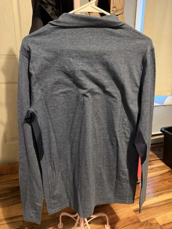 GapFit Cool Dry Men’s S Blue 1/4 Zip Mock Neck Long Sleeve Polyester Pullover gallery