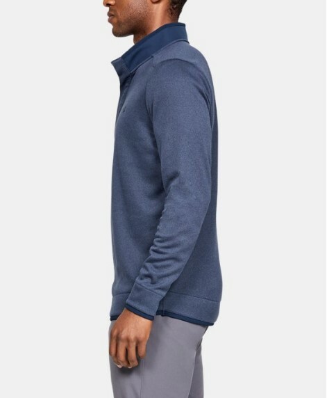 UNDER ARMOUR MEN'S STORM SWEATER FLEECE HEATHER SNAP MOCK SHIRT BLUE#1329832-NWT gallery
