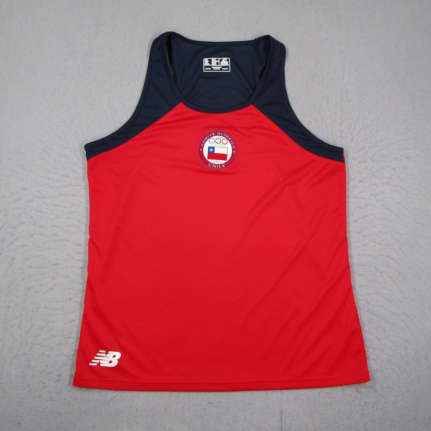 New Balance Team Chile Olympic Tank Top Mens XL Red Navy Running Singlet Chile gallery