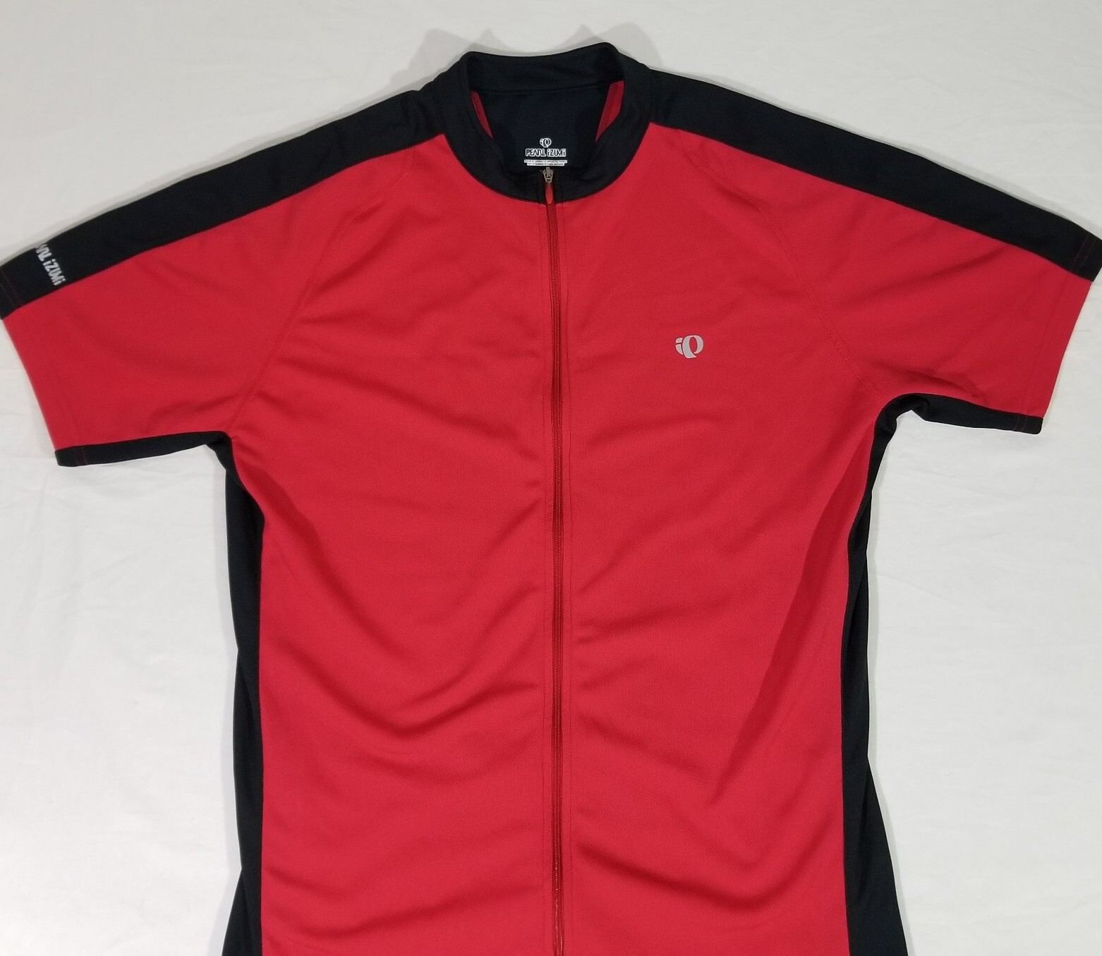 Pearl Izumi Cycling Jersey Red Black Full Zip Short Sleeve Shirt Top Mens L gallery