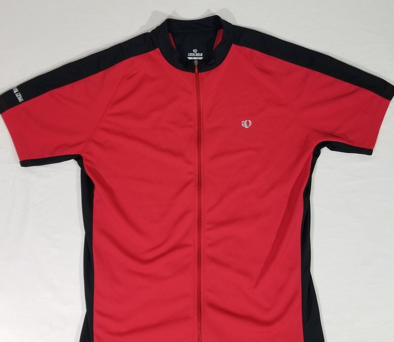 Pearl Izumi Cycling Jersey Red Black Full Zip Short Sleeve Shirt Top Mens L gallery