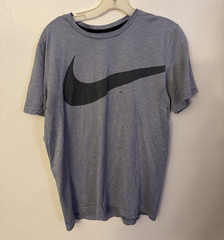 Nike Dri-FIT Men’s M Gray/Black Short Sleeve Crew Neck T-Shirt Polyester Logo