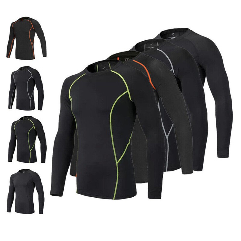 Mens Compression Base Layer Top + Leggings Pants Gym Set gallery