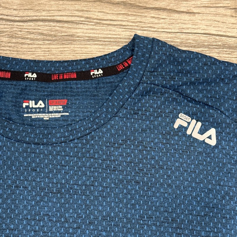 Medium Fila Sport Core Cobalt Blu Space Dye Tru-Dry Workout Tee 2018 Performance gallery