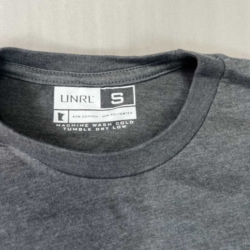UNRL Shirt Mens Small Gray Performance Athletic Stretch Tee Gym Workout T-Shirt gallery