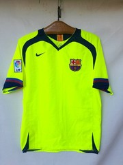 Vintage FC BARCELONA T90 Jersey Mens M Neon Yellow Soccer Drill Training Top