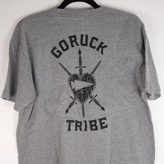 GoRuck Shirt Large Gray Sz Large Heart Tribe Swords Tri Blend Double Sided